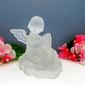 Goebel MJ Hummel Frosted 24% Lead Crystal Angel Figurine Candle Holder